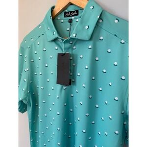 Bad Birdie Aim Point Pique Golf Polo Shirt Dusty Jade Mens Medium New NWT